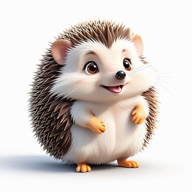 3d rendering of hedgehog character isolated on white background