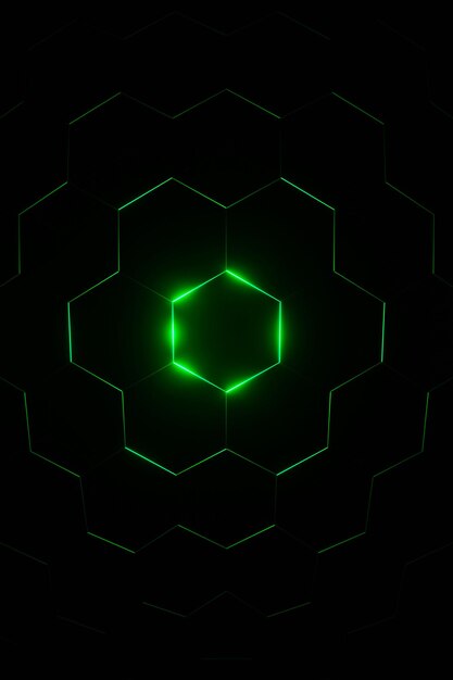 3d Rendering Hexagonal background depth of field effect Futuristic cellular