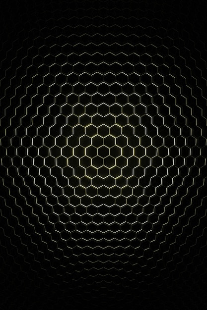 3d Rendering Hexagonal background depth of field effect Futuristic cellular