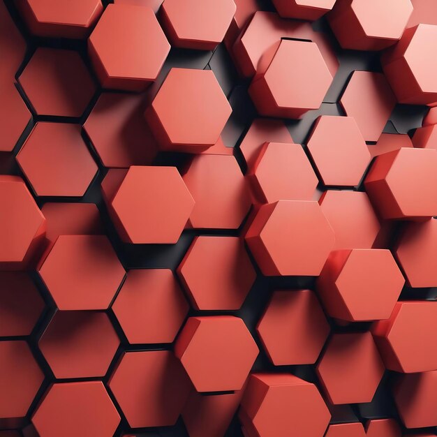 Photo 3d rendering of hexagonal texture background