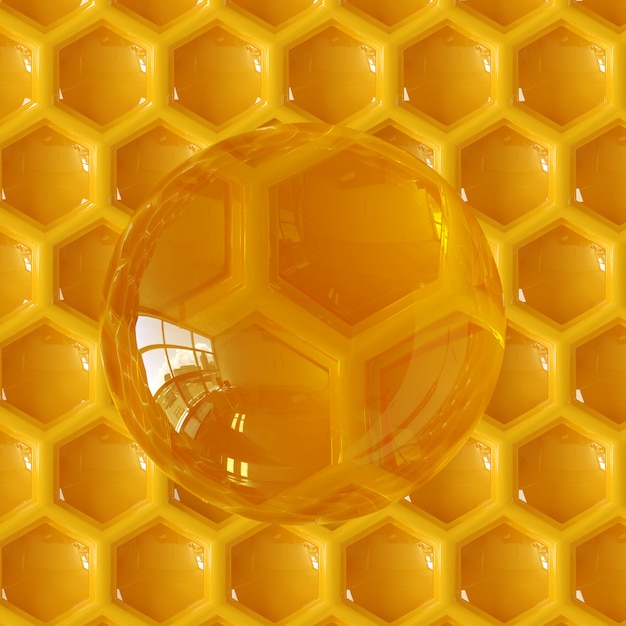 3D rendering of a honeycomb