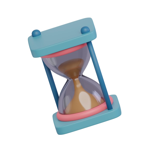 Photo 3d rendering hourglass delivery icon