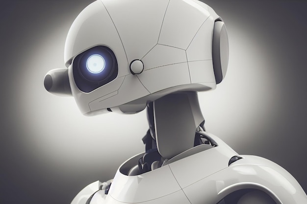 3D rendering humanoid artificial intelligence robot thinking or analyze