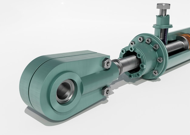 Photo 3d rendering of hydraulic elements