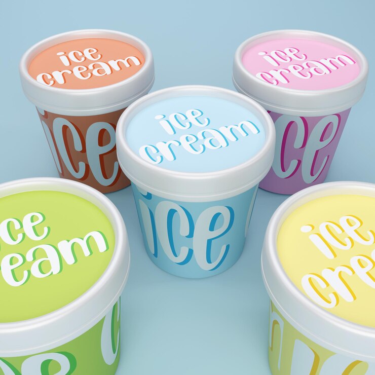 Photo 3d 렌더링 아이스크림 컵 모형