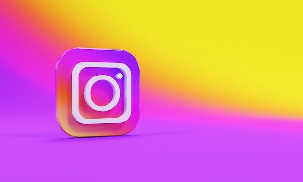 3d рендеринг значок логотипа instagram реалистичный