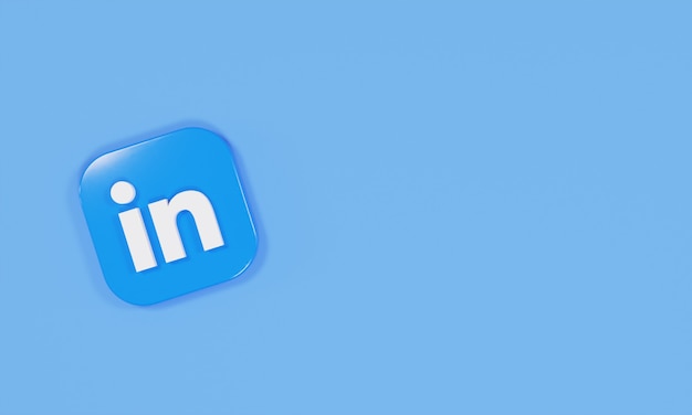 3DレンダリングアイコンのロゴがLinkedIn