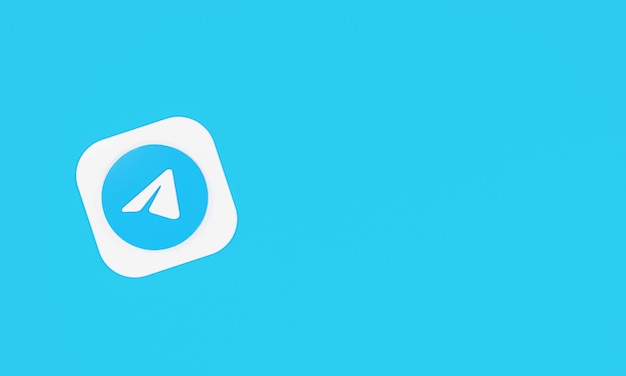 3d rendering icon logo telegram