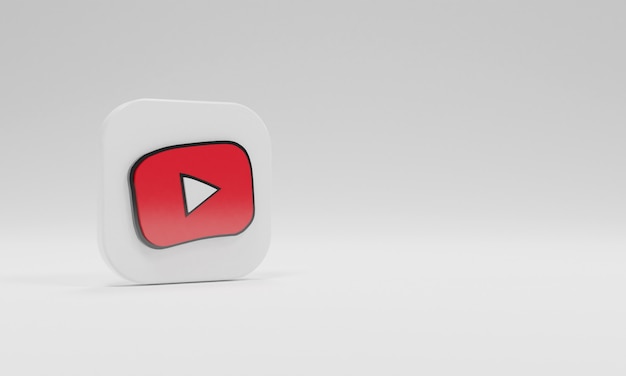 3d rendering icon logo youtube kids realistic