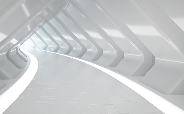 3d рендеринг Дизайн интерьера коридора с подсветкой