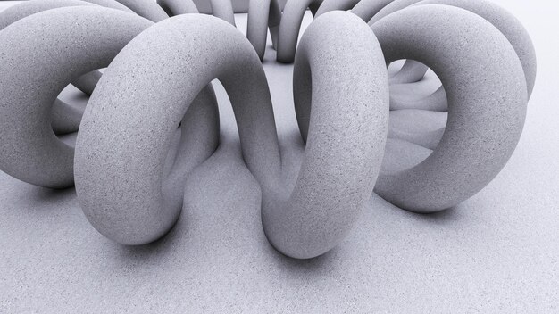 3D-rendering illustratie van abstracte twist spiraal geometrische vorm