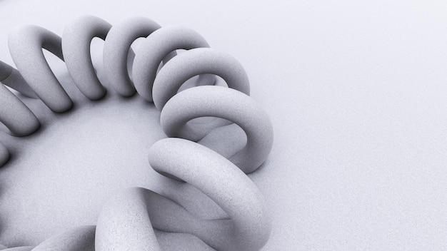 3D-rendering illustratie van abstracte twist spiraal geometrische vorm