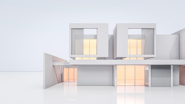 3D-rendering illustratie van modern huis