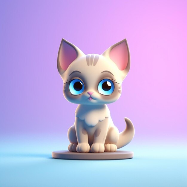 3D-рендеринг иллюстрации мультфильма кошки