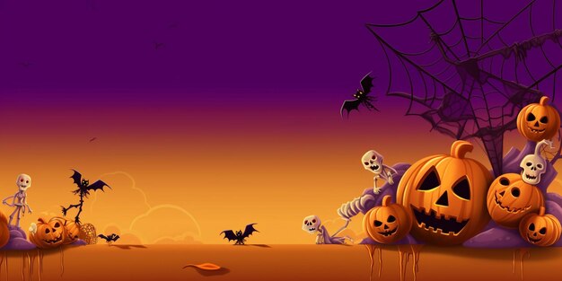 Photo a 3d rendering illustration cartoon copy space of a halloween theme