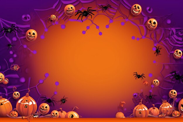 A 3d rendering illustration cartoon copy space of a halloween theme