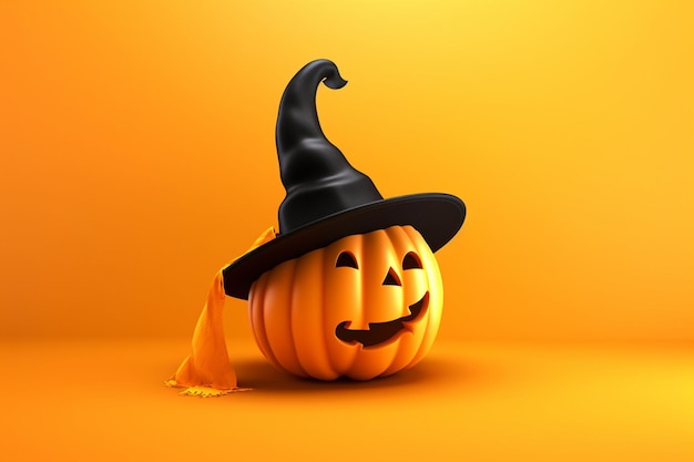 A 3d rendering illustration cartoon copy space of a halloween theme