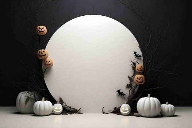 A 3d rendering illustration cartoon copy space of a halloween theme