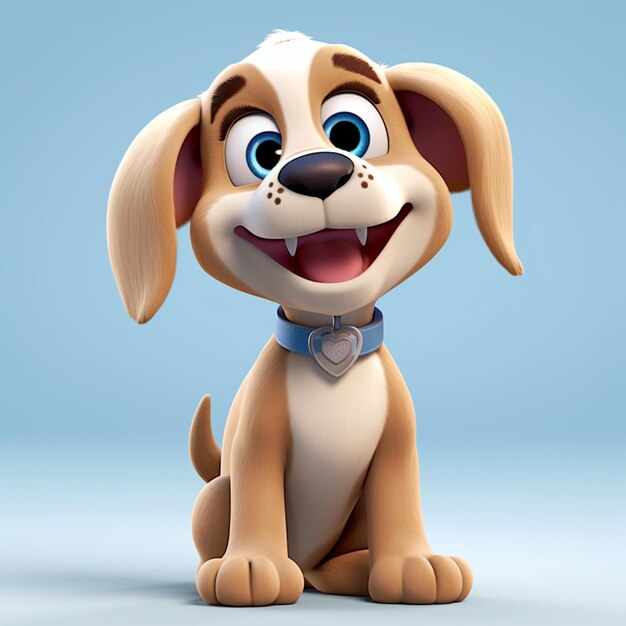 3d rendering illustration cartoon of dog