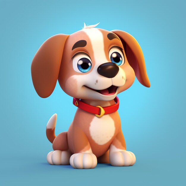 3d rendering illustration cartoon dog