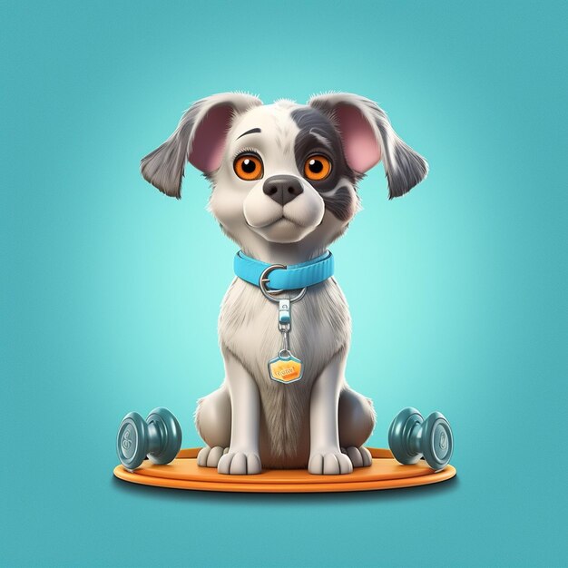 3d rendering illustration cartoon of dog