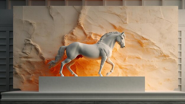 3d rendering illustration cartoon of horse