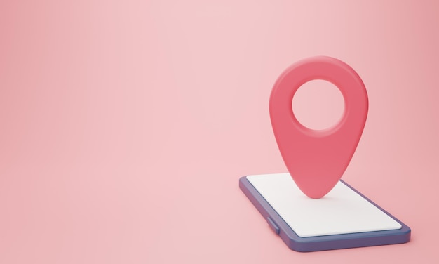 3d rendering illustration cartoon minimal checkmark icon.\
approvement concept. geolocation map mark