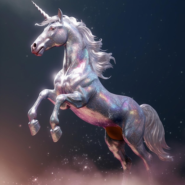 3d rendering illustration cartoon of unicorn
