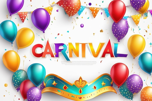 3d rendering illustration colorful lettering for carnival with party elements decorated ai generated