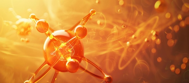 3d rendering illustration of Energy of molecule structure atom abstract background Generated AI