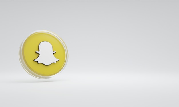 3d rendering illustrazione icona logo vetro snapchat