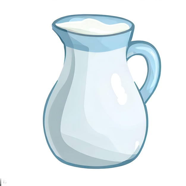 Photo 3d rendering illustration of a white porcelain pitcher