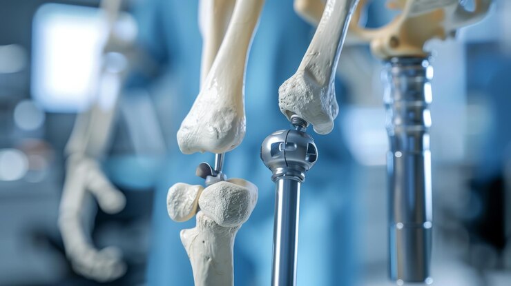 3D rendering image depicting joint replacement surgery including total hip replacement total knee replacement and shoulder arthroplasty