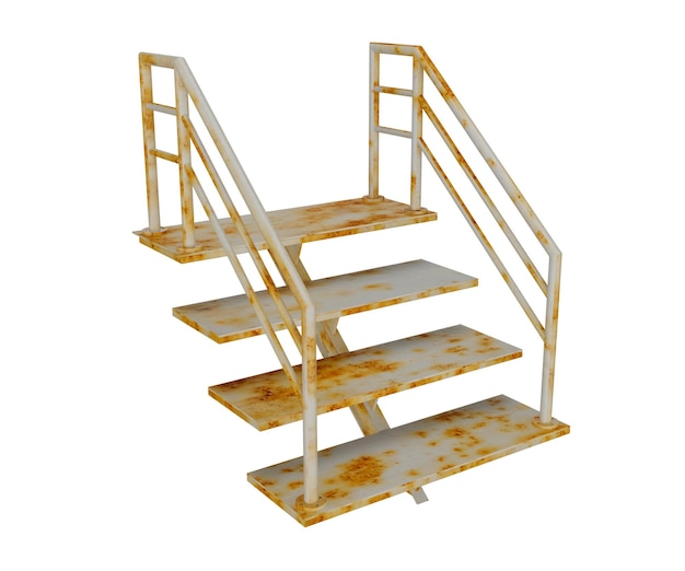 3d rendering industrial rustic stairs