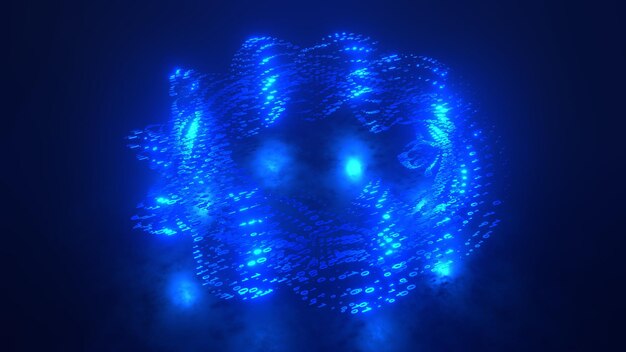 3d rendering infographics binary numbers tunnel technology network data connection digital data network cyber security concept plexus motion background