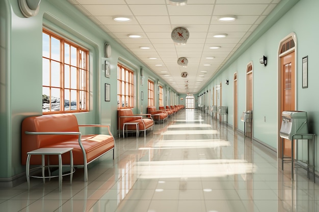 3D Rendering of Inside a Psychiatric Ward with Medical Equipment