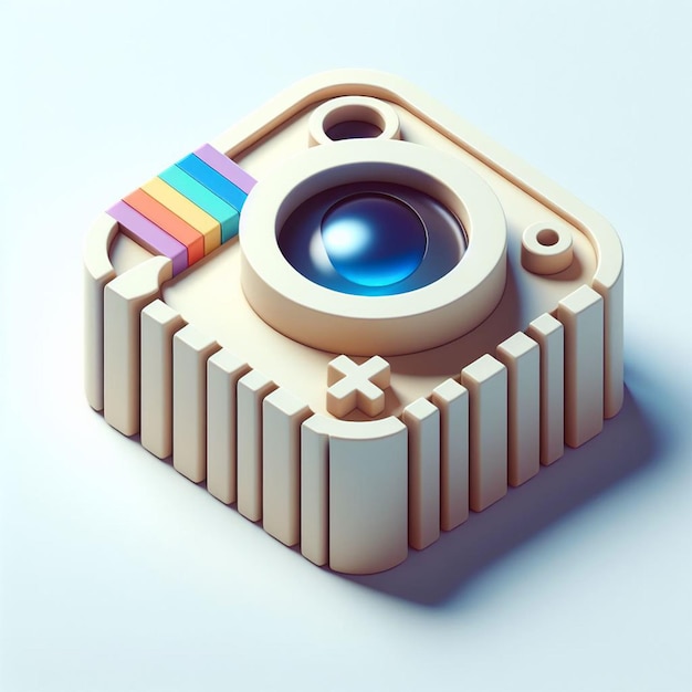 3d rendering of the instagram logo on a white background