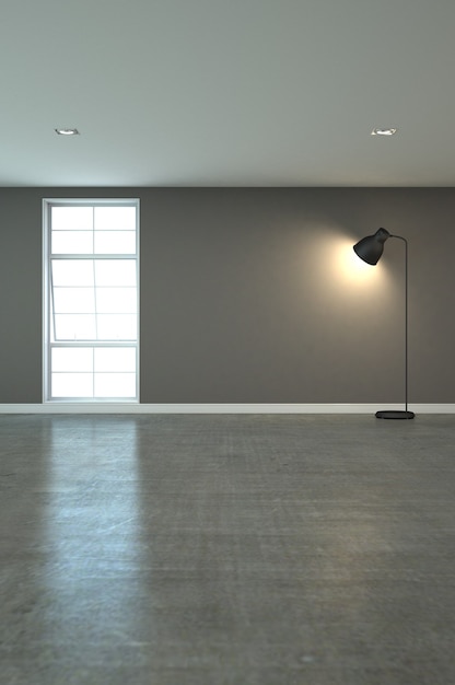 3D-rendering interieur van licht op de muur