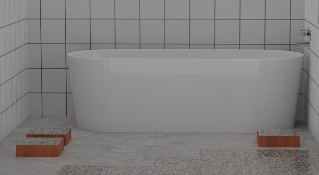 3d rendering interior bathroom construction