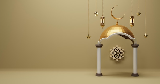 3D rendering Islamic Background