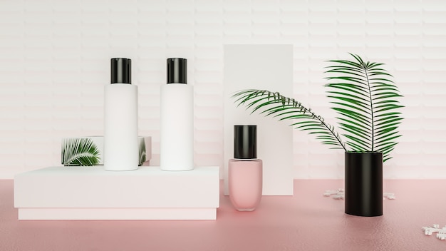 3d rendering of isolated cosmetic cream bottle packaging for product display