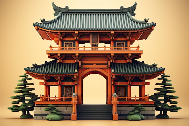 3D-rendering japan gates tori gates 3d illustratie