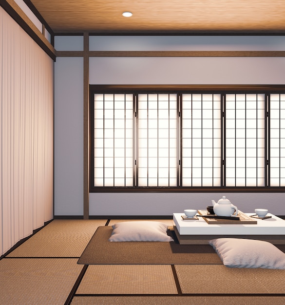 3d rendering of Japan room design