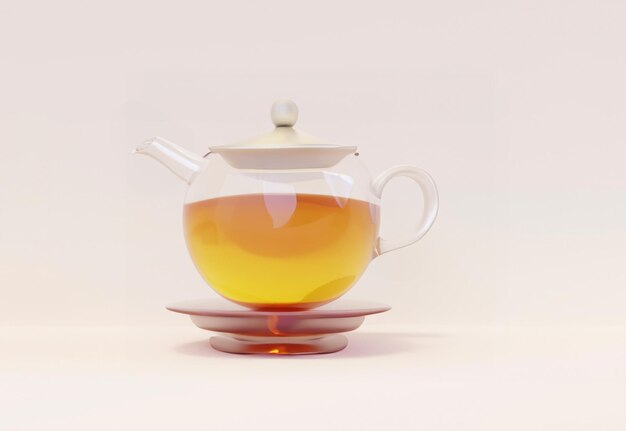 3D rendering of jar of herbal tea