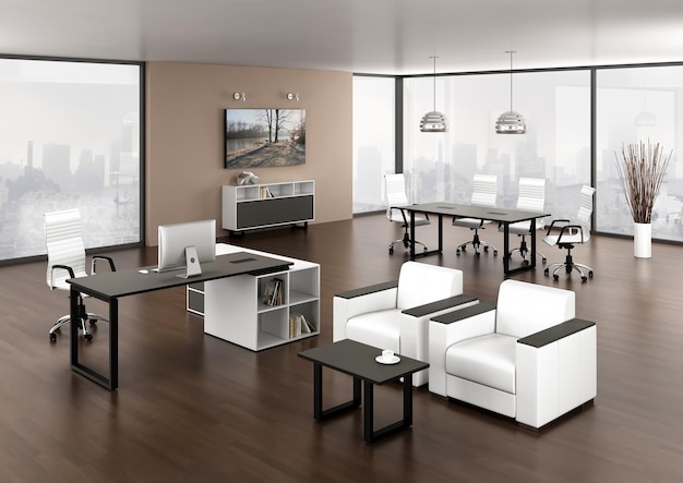 3d rendering kantoor interieurontwerp inspiratie