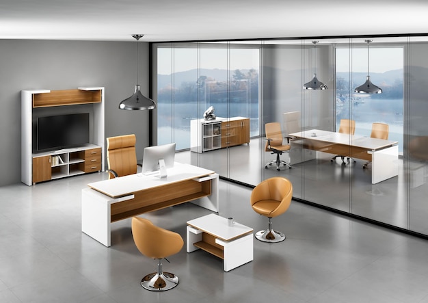 3d rendering kantoor interieurontwerp inspiratie