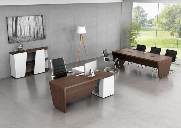 3D-rendering kantoorruimte interieur inspiratie