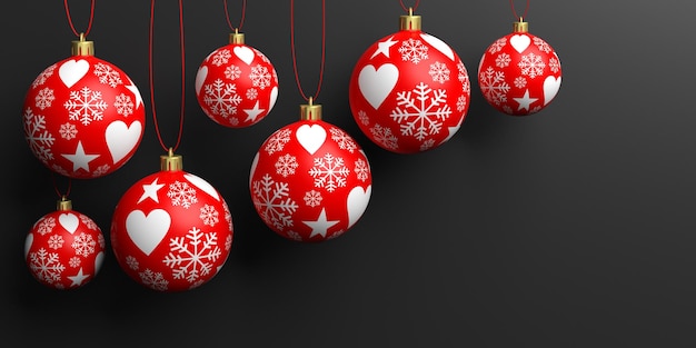 3D-rendering kerstballen