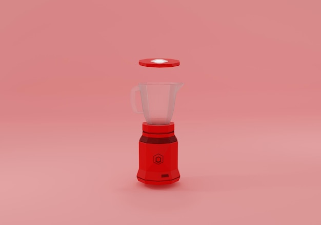 3D-rendering keuken blender in cartoon stijl 3d illustratie