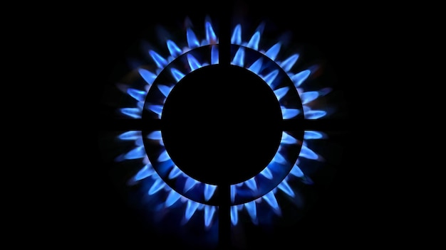 3D rendering of a kitchen burner glowing at night close up